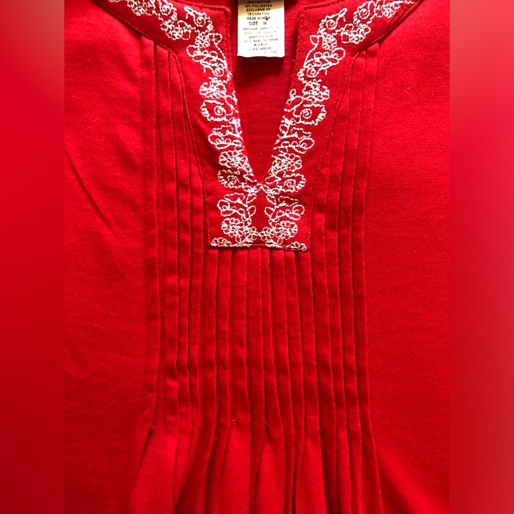 Vtg American Sweetheart Pleat Front Notch Neck Tunic/Babydoll Dress - Picture 5 of 10